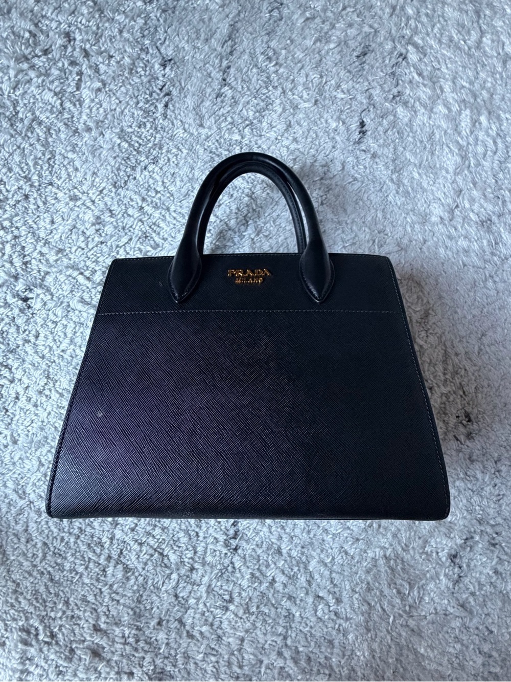 Prada Black Saffiano Leather Satchel & Wallet